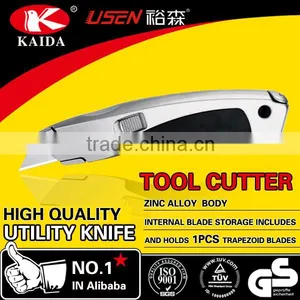 Tool Cutter Trapezoid Blade Zinc Alloy Retractable Safety Knife Carpet Cutter thumbnail-4