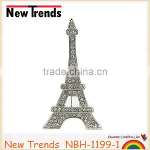 Newest Fashion Rhinestone Eiffel Tower Brooch Jewelry thumbnail-1