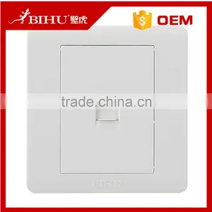 PC Brushed Stainless Steel Material Network Computer Wall Socket Rj45 Wall Outlet thumbnail-1