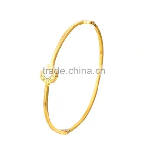 Roman Number Bangle Stainless Steel Luxury Bracelet Women Jewelry thumbnail-1
