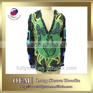 Fashion All Over Printed Cotton Lady Hoody thumbnail-1