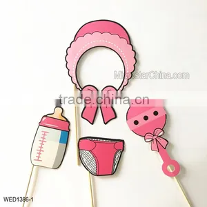 Baby Shower Girl Birthday Party Children's Day Christmas Pink Color Photo Booth Props thumbnail-2