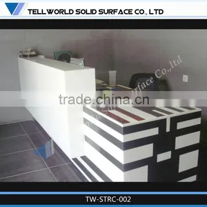 Fancy Style Office Furniture Artificial Marble Reception Counter Design thumbnail-2