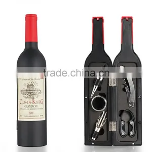Creative Black Color Novel Wine Bottle Box Wine Stopper Set Accessories for Sale thumbnail-1