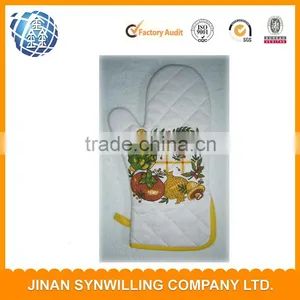 Promotional Gifts Printing Oven Mitts Home Kitchen Baking Gloves Cotton White thumbnail-3
