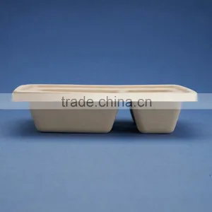 BX-97-3-UB Three Parts Unbleached Disposable Fast Food Bagasse Box thumbnail-2