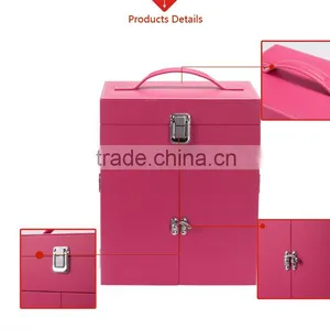 Professional PVC Makeup Case Removable Trays With Adjustable Dividers thumbnail-5