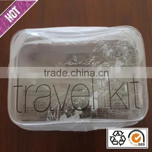 Portable Plastic Mini Travel Bag Wholesale Transparent Promotion Plastic PVC Travel Tiletry Bag With Zipper thumbnail-1