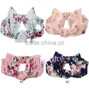 Fancy Cotton Fabric Wide Headware - Fashion Stretch Knited Headwraps -floral Custom Printed Elastic Headbands thumbnail-2