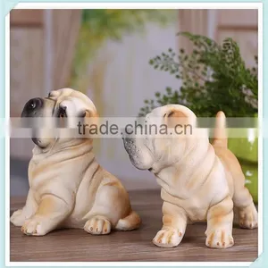 Resin Shar Pei Dog Statue With Cute Dog Design thumbnail-2