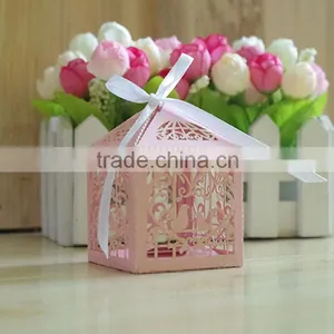 Love Heart Bird Laser Cut Party Wedding Favor Candy Gift Boxes thumbnail-2