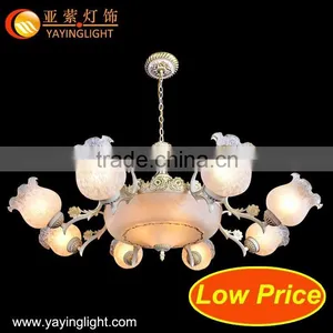 European-style Antique Copper Chandelier,Retro Glass Living Room Chandelier Lighting Projects thumbnail-1