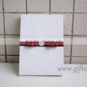 Handmade Elegant White Lace Wedding Invitation Boxes thumbnail-6