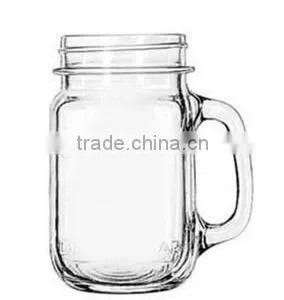Straw Beverage Glass Jar With Handle thumbnail-3