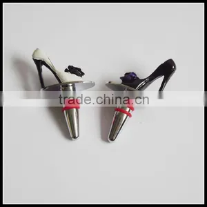 Resin and Metal Fashion Design Custom High Heel Shoe Wine Bottle Stopper thumbnail-2