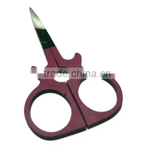 Wine Red Rubber Blasting Pattern Cosmetic Scissor thumbnail-3
