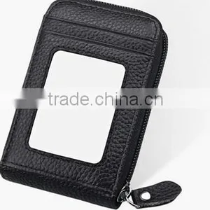 WCA Audited Factory Offers High Quality Leather Card Wallet With PVC Window ( W211) thumbnail-3