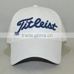 Professional Custom 6 Panel / 100% Cotton/white/blue Embroidery Trademark/baseball Cap thumbnail-1