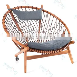 Hans Wegner Wooden Lounge Chair thumbnail-1