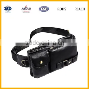 Factory Direct Sale High Quality Elegant PU Waist Bag With Two Small Pockets for Out Sports, Business thumbnail-4