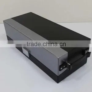 Chinese Factories Wholesale Custom High-grade PU Leather 2 Bottles of Red Wine Box, Black Gift Box thumbnail-4