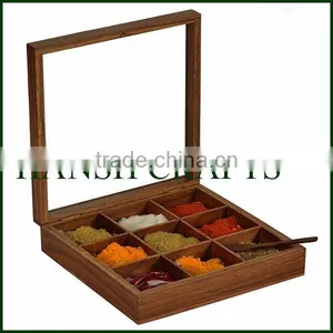 Wooden Spices Box Hand Made Wooden Spice Box thumbnail-1