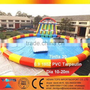 Inflatable Water Park Combo Tinfla 30 in PVC Tarpaulin Pool Iceberg Saturn thumbnail-1