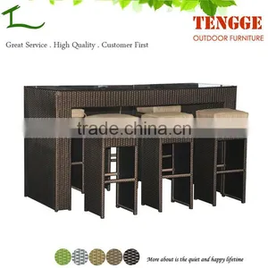TG15-0072 Modern Design Plastic Wicker Tall Bar Table and Chairs thumbnail-1