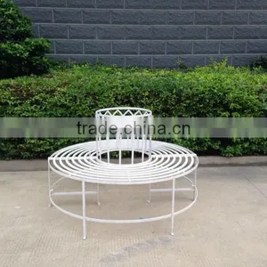 Vintage Garden Metal Round Tree Bench thumbnail-3