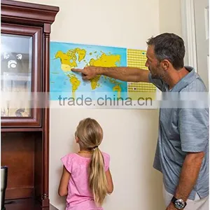 Set of World and US Travel Tracker Maps Scratch Off Places You Visit thumbnail-4
