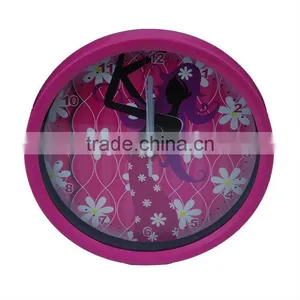 Circular Ultra-quiet Pink Girl Bedroom Wall Clock thumbnail-1