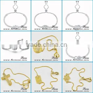 Dubai Gold Jewelry Bracelet 24k Gold Thin Chain Micro Pave Zircon Chain Link Bracelet thumbnail-6