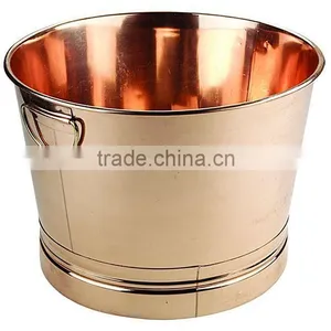 Copper Shiny Top Material Large Round Wine Cooler thumbnail-1