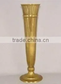 Gold Plated Metal Tall Fancy Trumpet for Wedding thumbnail-1