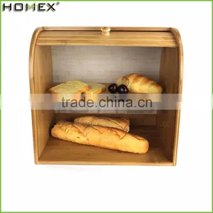 Bamboo 2 Layer Bread Box and Bread Bin With Roll Top/Homex_FSC/BSCI Factory thumbnail-1