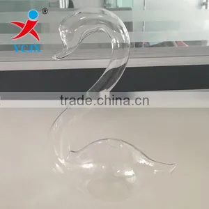 Wedding Decoration Gift Hand Blown Clear Glass Swan Vase thumbnail-1