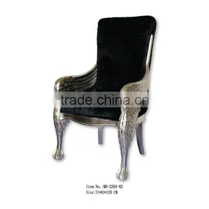 MD-2204-04 Antique Reproduction Chair With Black Velvet thumbnail-3