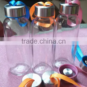 300ml Custom Private Lable Reusable Glass Water Bottle With Cloth Cover thumbnail-1