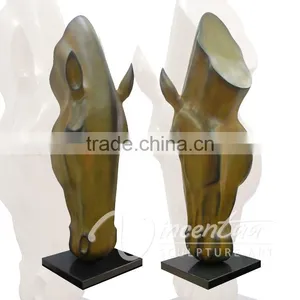Art Deco Riproduzioni High Quality Fiberglass Head Horse Statue for Sale thumbnail-4
