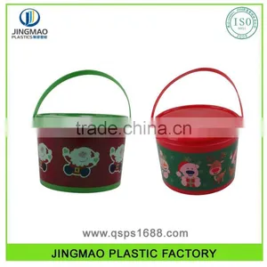 Santa Claus Pattern PP Inexpensive Plastic Bucket With Handle thumbnail-1