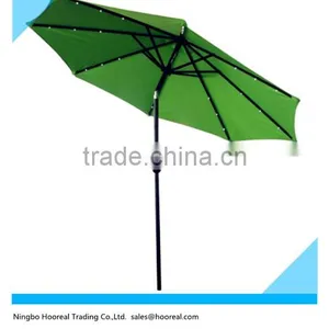 8ft-9ft-10ft Patio Solar Umbrella LED Light Tilt Deck Waterproof Garden Market Umbrella Aluminum Crank Tilt Deck Yard Beach thumbnail-2
