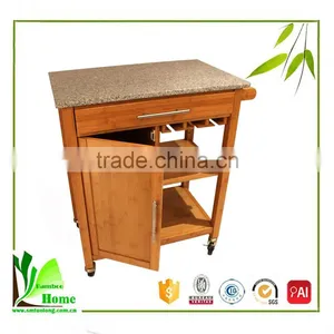 Multi Function Bamboo Restaurant Trolley for Sale thumbnail-2