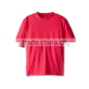 Wholesale OEM 89% Nylon 11% Elastane Little Kids Big Kids Short Sleeve Stretch Quick Drying Basic Crew Neck Skins Rash Guard Tee thumbnail-5