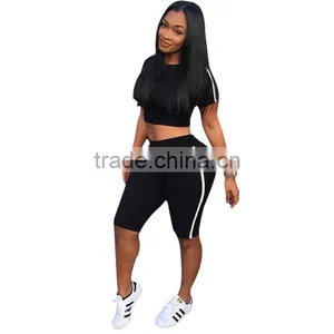 Latest Design Tracksuit Women Track Suit Sweat Suits 2 Two Piece Crop Top and Pants Set Sportswear Custom Tracksuit thumbnail-6