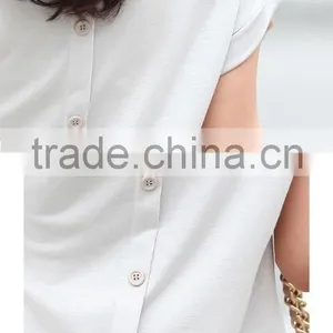 2015 New Fashion Female Cotton T-shirt V-neck T Shirt Women Clothes Summer t Shirts for Women thumbnail-3