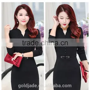 2016 Customized Manufactorying Fashionable Custom Fit Middle-aged Ladies Dress thumbnail-4
