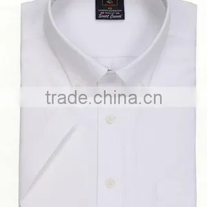 White Short Sleeve Oxford Shirts for Man Button Down Collar Oxford Mens Shirts thumbnail-1