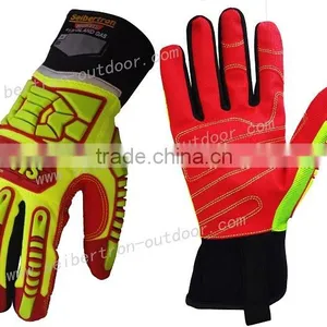 EN388 4132 Oilfield Anti Impact Gloves, Palm Reinforcement Gloves, Rigging Working Gloves, thumbnail-1