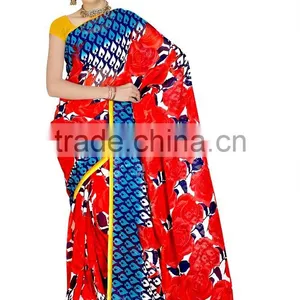 Polyster Saree With Blouse thumbnail-4