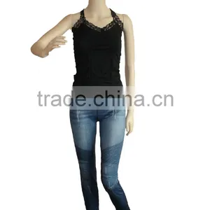 Seamless Printing Jeans Leggings thumbnail-4